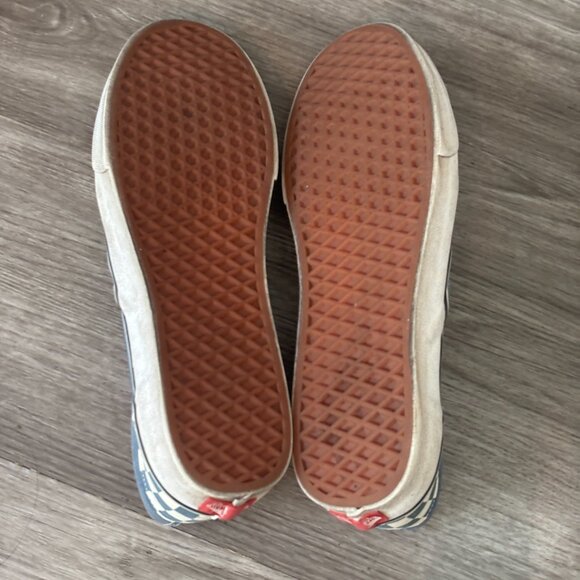 Vans Classic Slip-On Checkerboard Blue White Size 12 - Picture 7 of 8